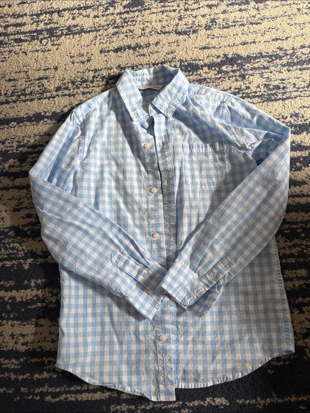 Janie and Jack Light Blue Gingham Button-Down Shirt